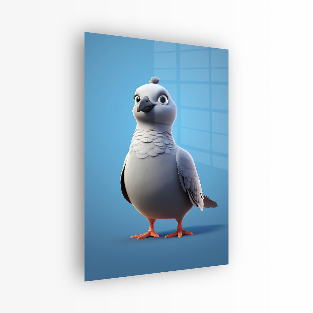 Glasschilderij Duif 3D