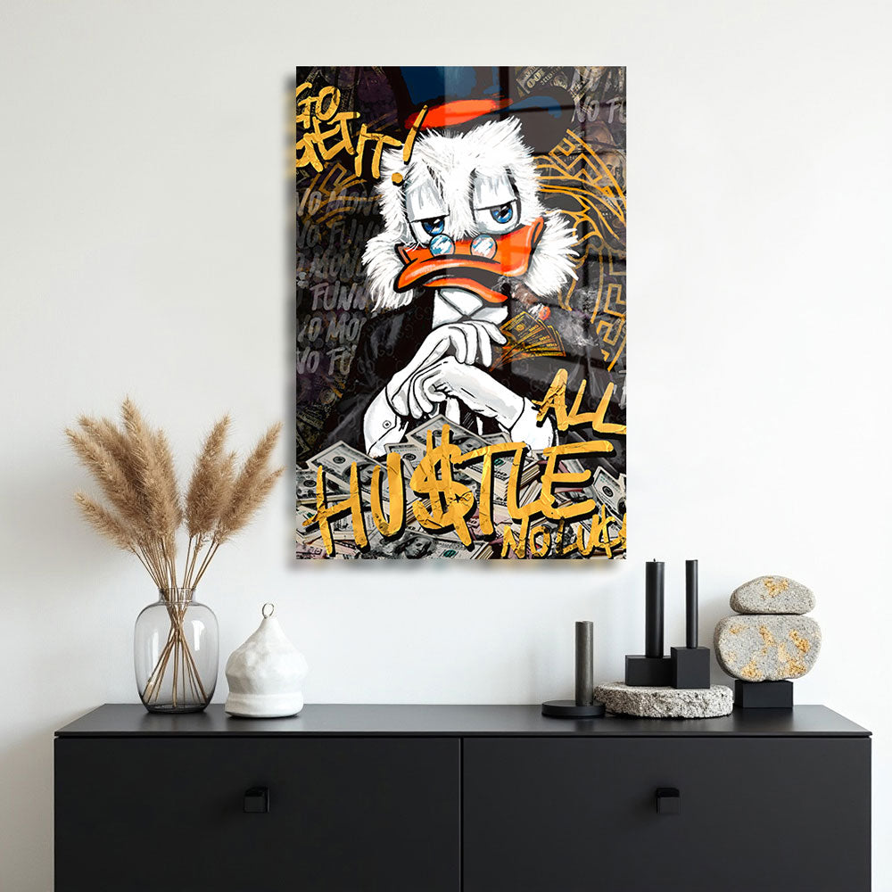 glasschilderij Hustle duck muur