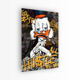 glasschilderij Hustle duck voorkant