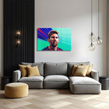 Glasschilderij Abstract Messi