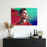 glasschilderij abstract ronaldo muur