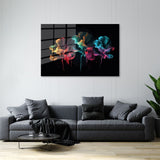 glasschilderij abstracte rook bloemen huiskamer 1