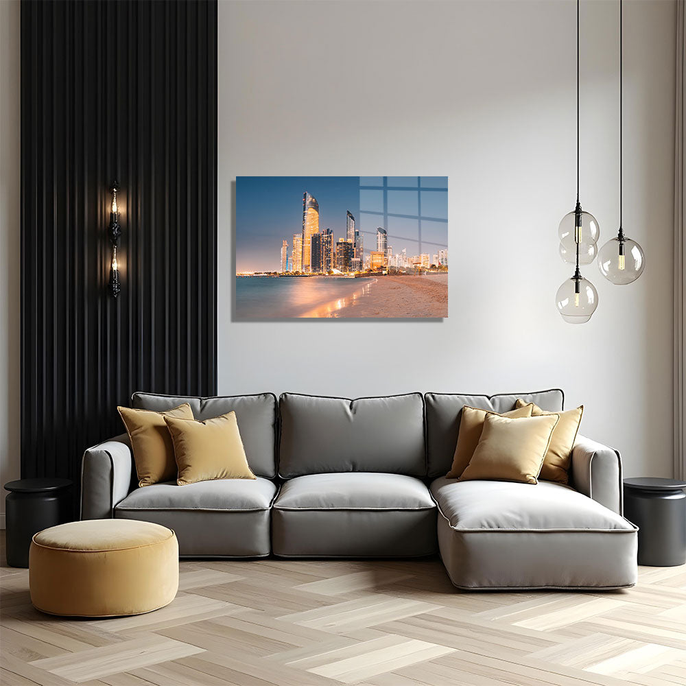 glasschilderij abu dhabi skyscraper woonkamer 5