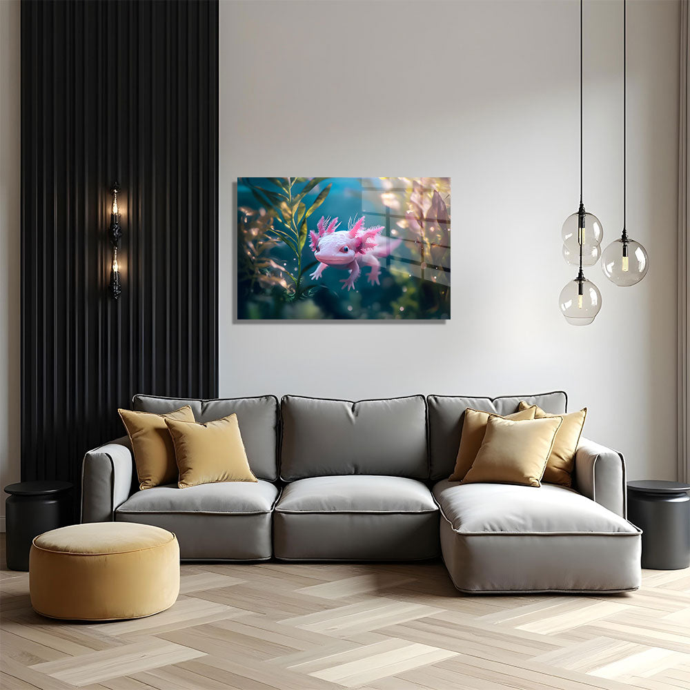 glasschilderij axolotl 5