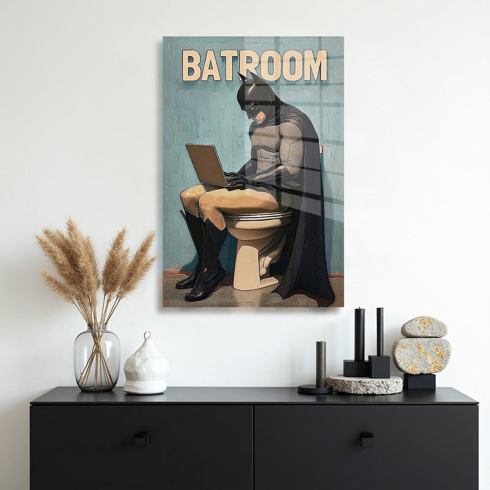 glasschilderij batroom muur