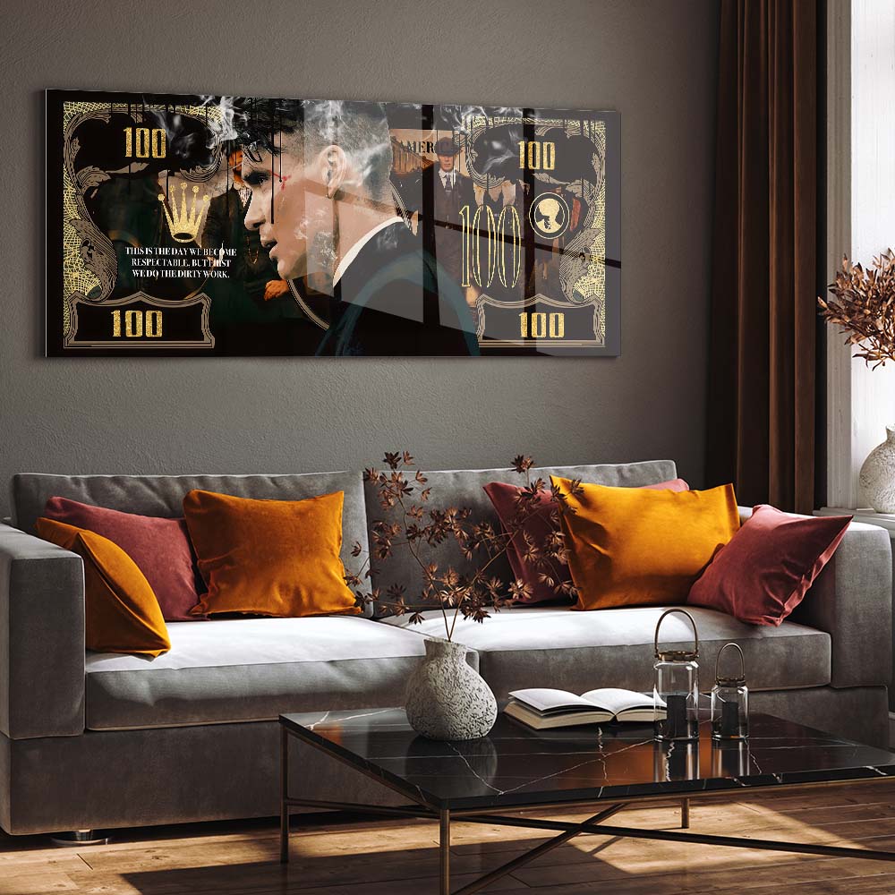 glasschilderij become respectable woonkamer