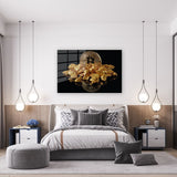 glasschilderij bitcoin goud slaapkamer 1