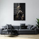 glasschilderij black gold gladiator 3