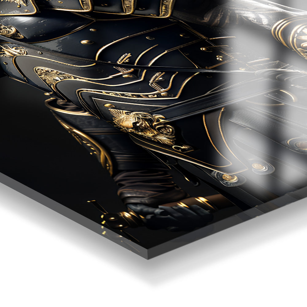 glasschilderij-black-gold-gladiator-zijkant