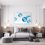 glasschilderij blue bubbles slaapkamer 1