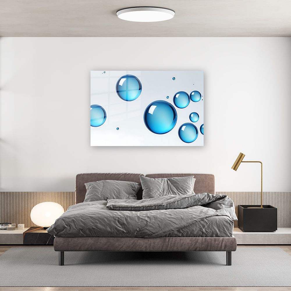 glasschilderij blue bubbles slaapkamer 3