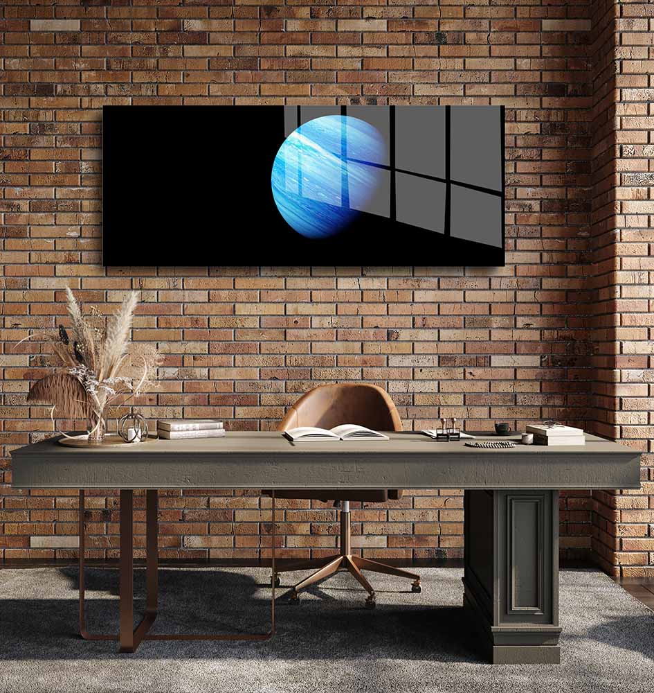 glasschilderij blue planet kantoor