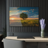 glasschilderij boom in de weide kantoor