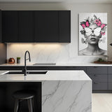 glasschilderij butterfly queen keuken