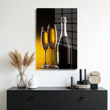 glasschilderij champagne bottle muur