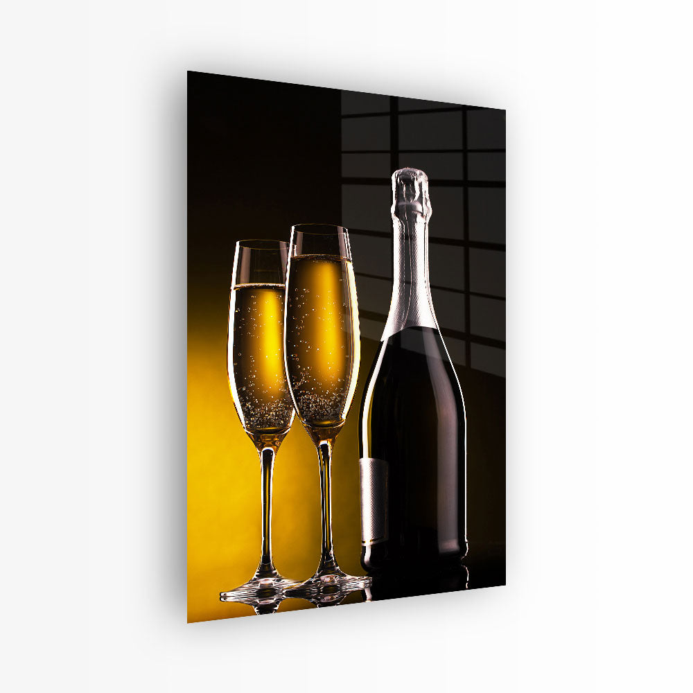 glasschilderij champagne bottle voorkant