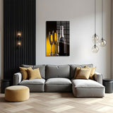 glasschilderij champagne bottle woonkamer 4