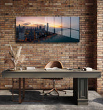 glasschilderij city skyline kantoor