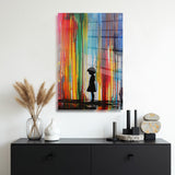 glasschilderij color rain muur