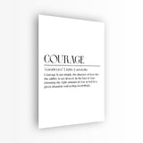 glasschilderij courage wit zwart voorkant