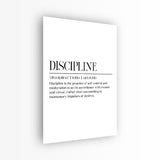 glasschilderij discipline wit zwart voorkant