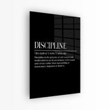 glasschilderij discipline zwart wit voorkant