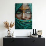 glasschilderij emerald eyes muur