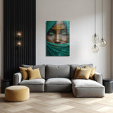 glasschilderij emerald eyes woonkamer