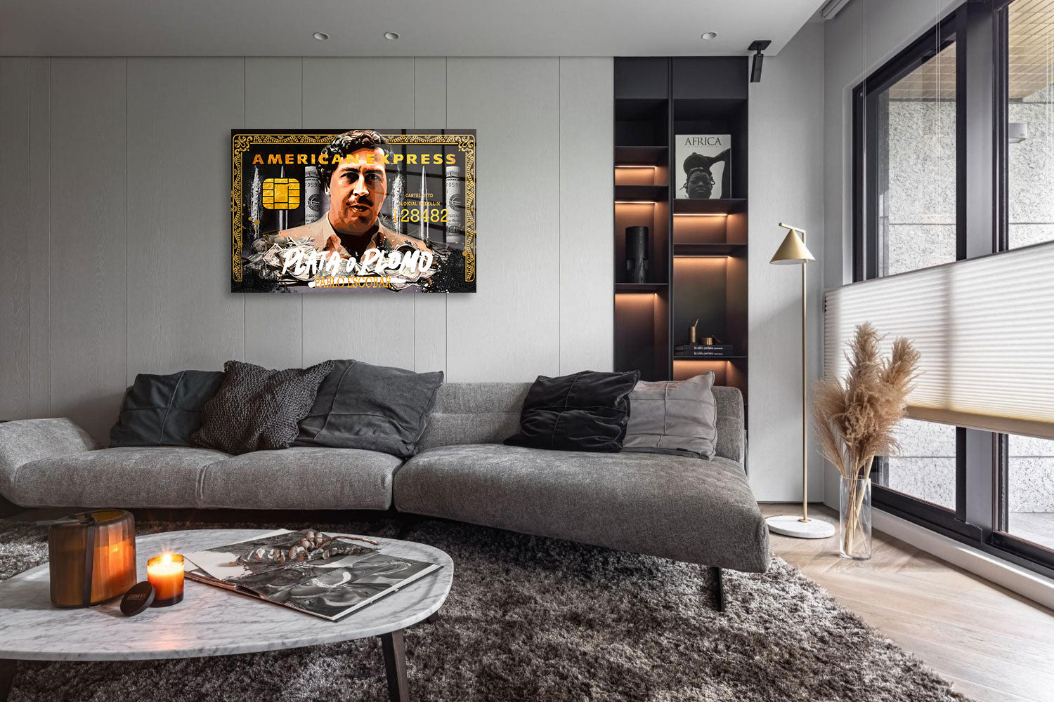 glasschilderij esco card woonkamer 4