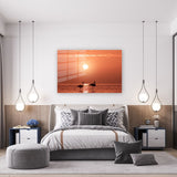 glasschilderij flamingo sunset slaapkamer 2