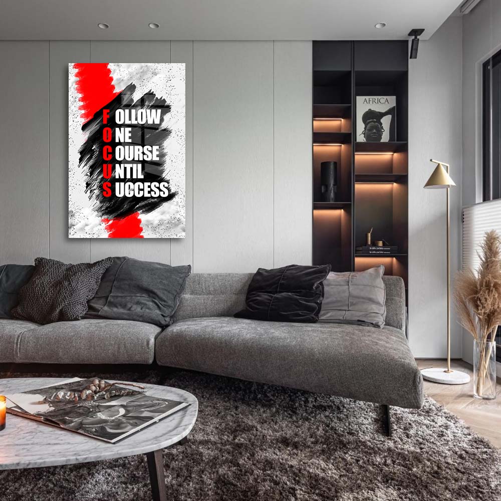 glasschilderij focus on succes woonkamer 1