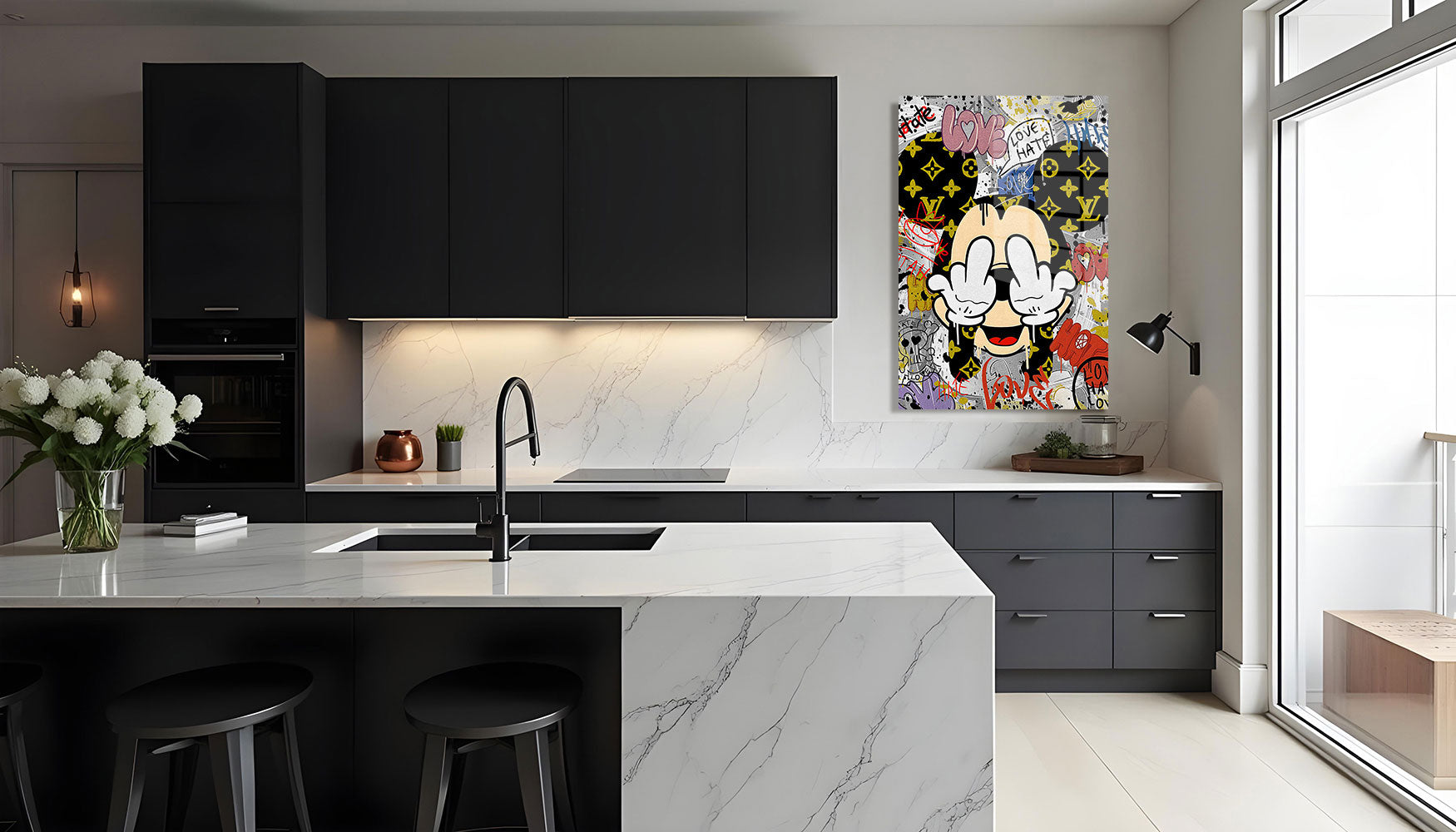 glasschilderij fu mouse Keuken