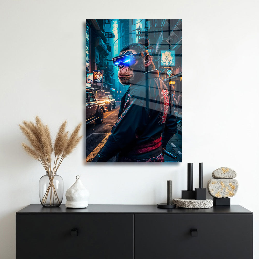 glasschilderij future ape muur