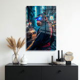 glasschilderij future ape muur