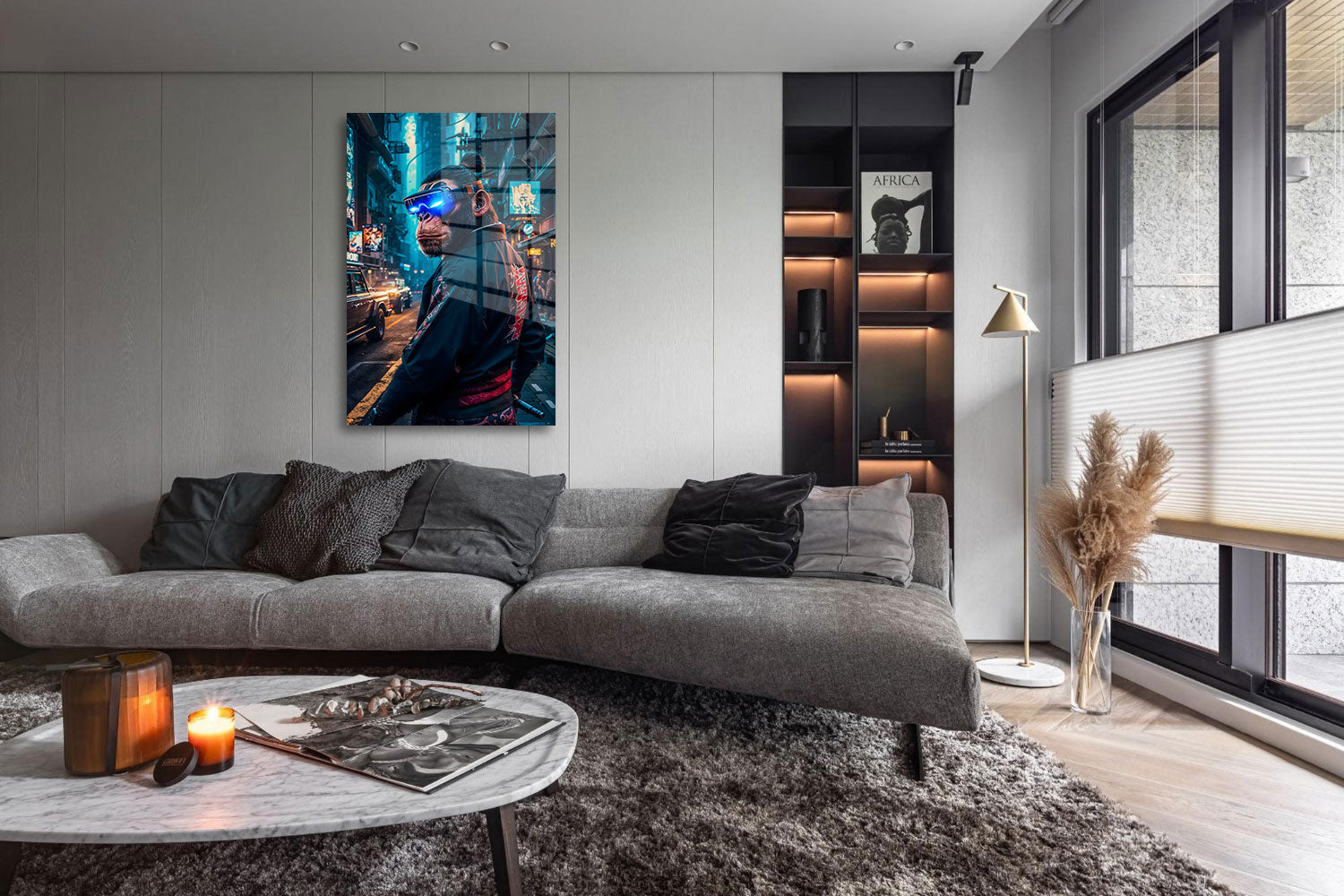 glasschilderij future ape woonkamer 5