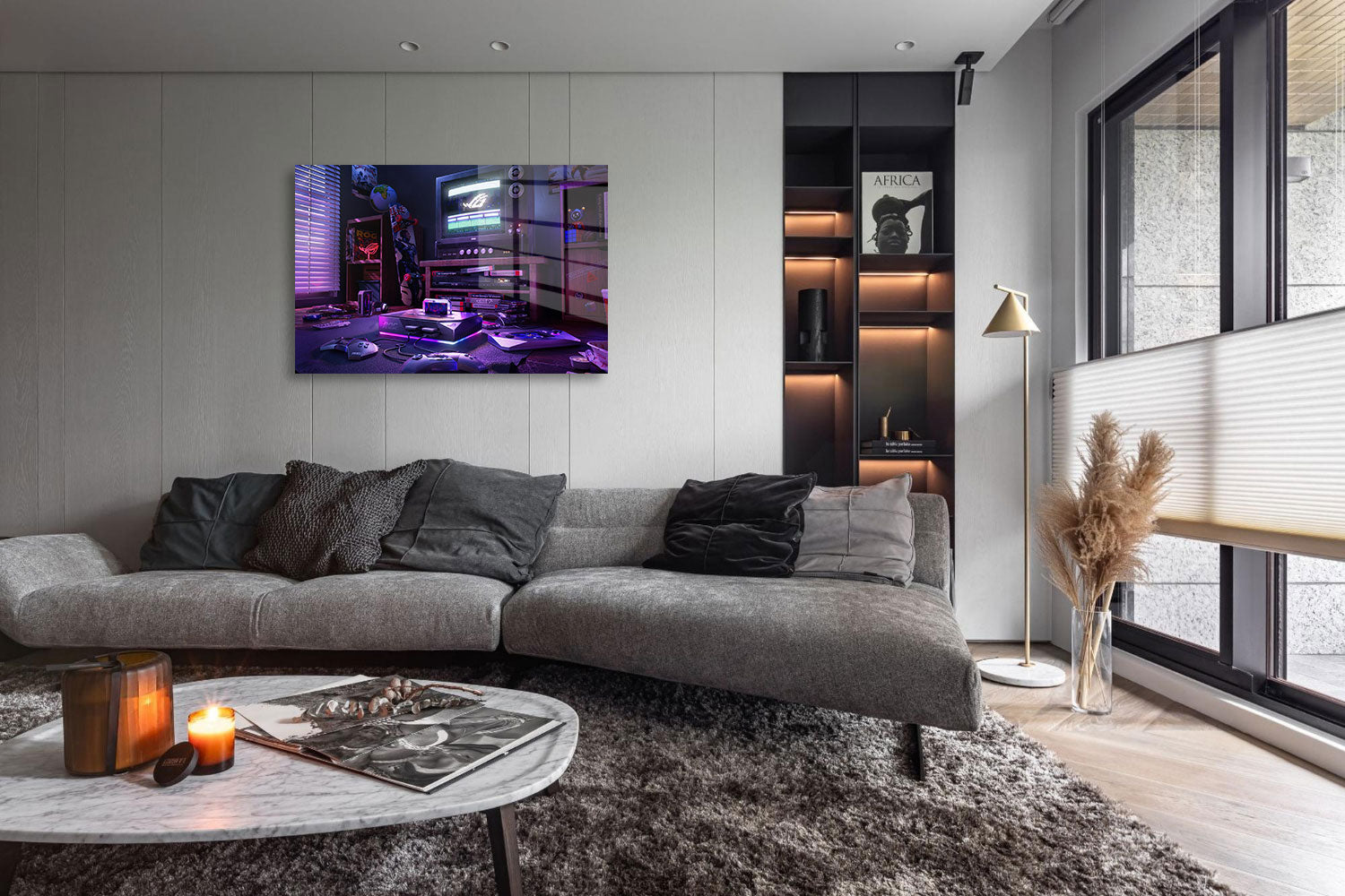 glasschilderij gameroom woonkamer 4