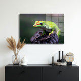 glasschilderij gekko muur