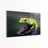 glasschilderij gekko voorkant