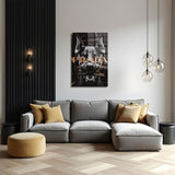 glasschilderij geldhond woonkamer 4