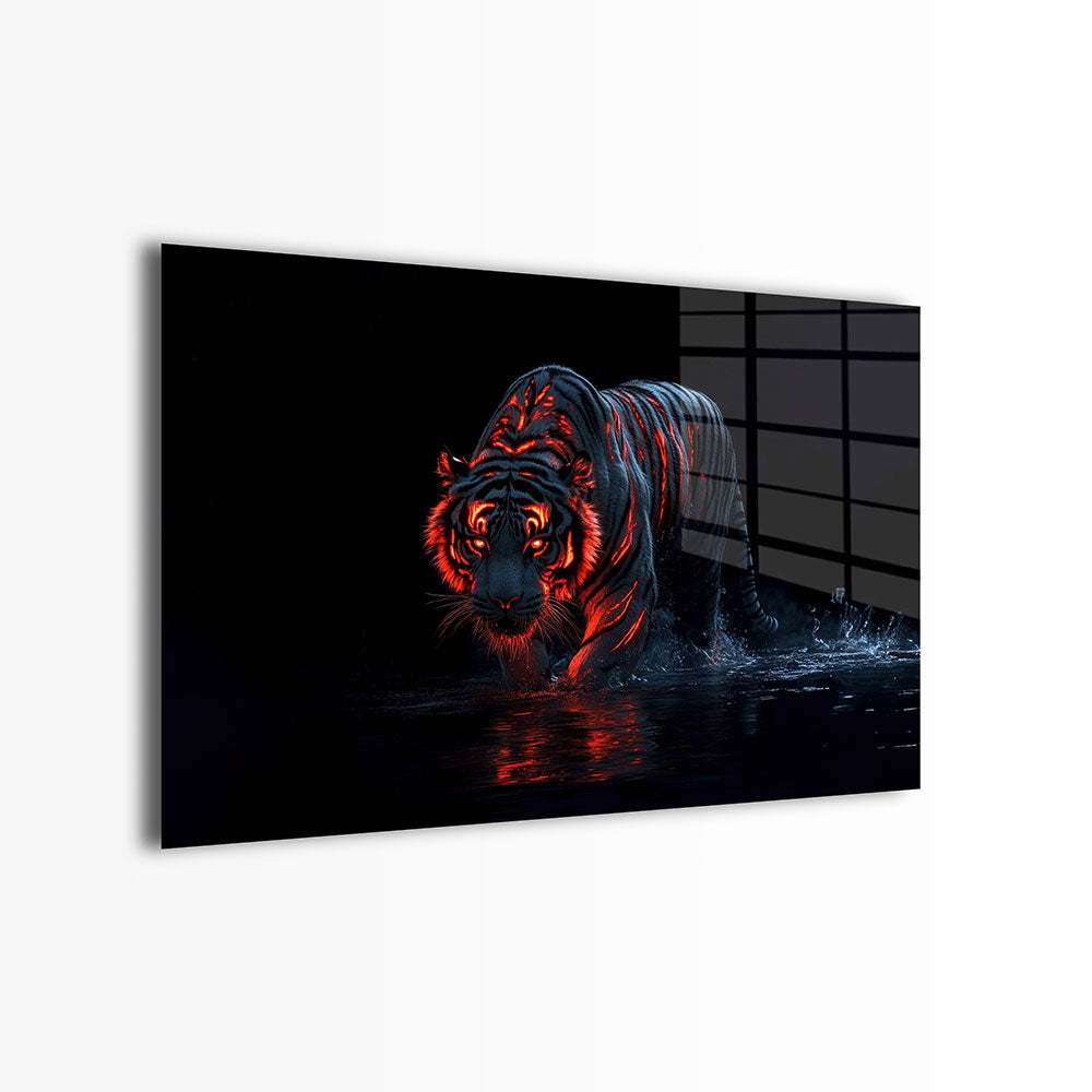 glasschilderij gloeiende tijger voorkant