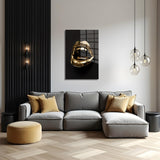 glasschilderij golden mouth woonkamer