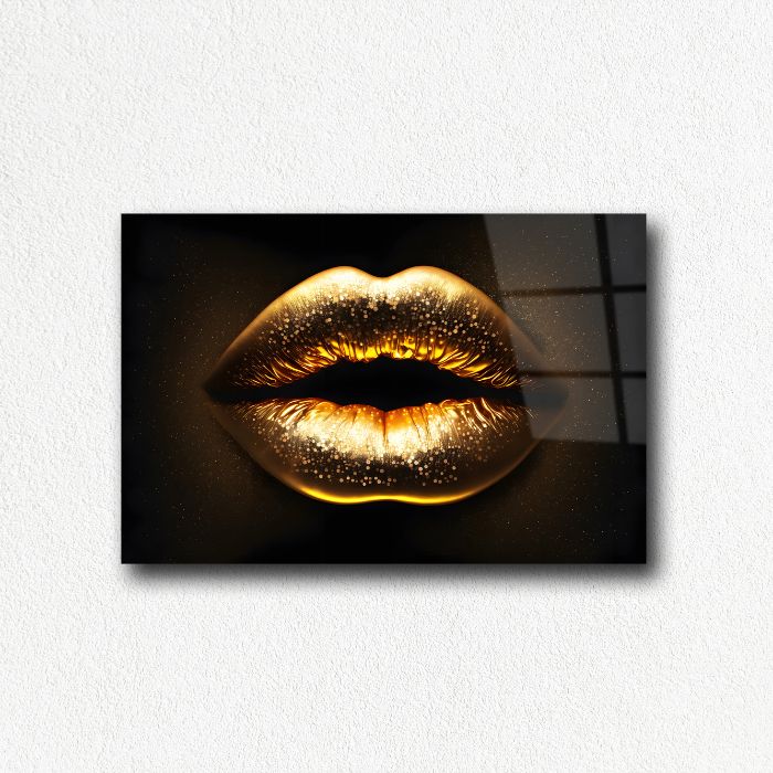 glasschilderij-gouden-lippen