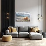 glasschilderij hooglander bergen woonkamer 5