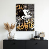 glasschilderij hustle mouse muur