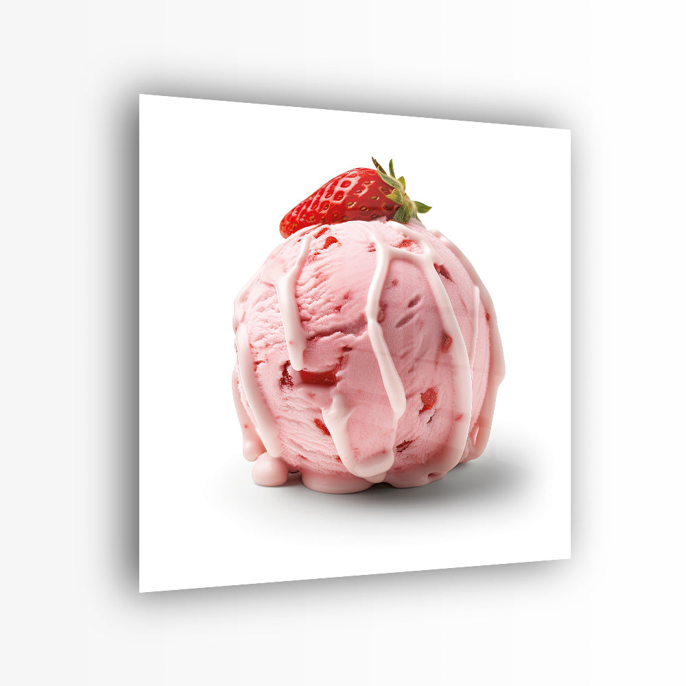 glasschilderij-ijsbol-aardbei-voorkant