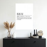 glasschilderij ikigai wit zwart muur