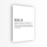 glasschilderij ikigai wit zwart voorkant