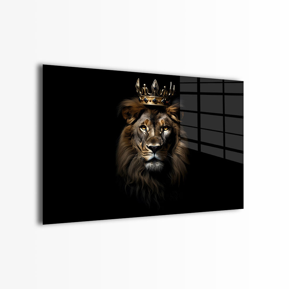 glasschilderij koning leeuw voorkant