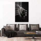 glasschilderij koning leeuw wanddecoratie 1