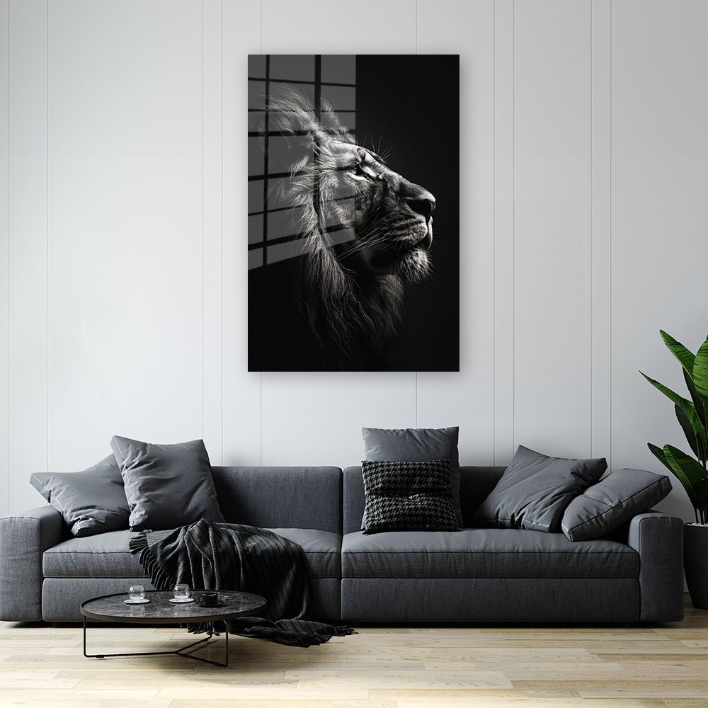glasschilderij koning leeuw wanddecoratie 4
